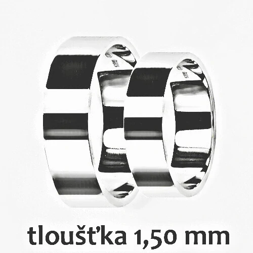 Snubní prsteny na zakázku žluté i bílé zlato, rovný profil 1.5mm