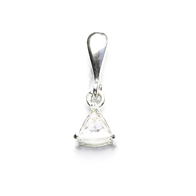 Stříbrný přívěsek, trojúhelník 4x4x4 mm, čirý zirkon, P 1519