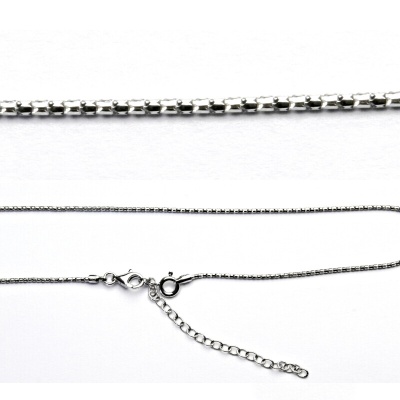 Stříbrný řetízek AGGD 1.2+RH, hádě, adjusta, 38 cm+7 cm