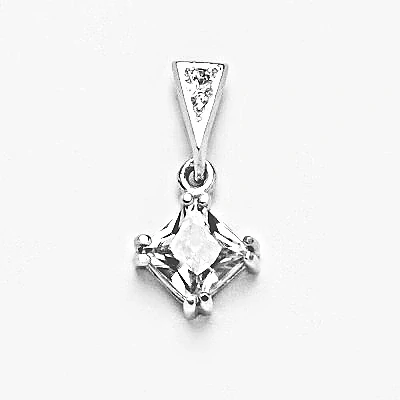 Zlatý přívěšek , bílé i žluté zlato ,čirý zirkon - P 1257 /16