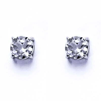 Zlaté náušnice, bílé i žluté zlato , čirý zirkon 8 mm - NŠ 1357