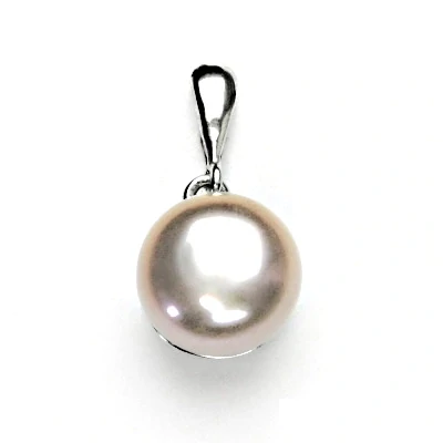 Zlatý přívěsek, přírodní říční perla růžová 12 mm ,bílé i žluté zlato - P 1299/22