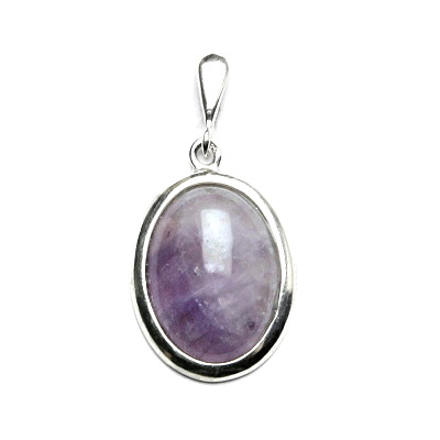 Stříbrný přívěsek, přírodní ametyst světlý, 16 x 12, P 1455