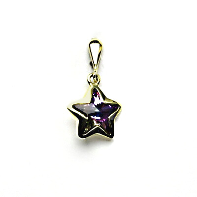 Zlatý přívěsek, žluté i bílé zlato ,Swarovski krystal vitrail light - P 1325/22