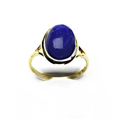 Zlatý prsten, přírodní lapis lazuli, žluté zlato - T 1454 m
