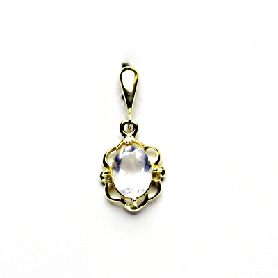 Zlatý přívěsek, přírodní růženín, žluté zlato, P 1140/22