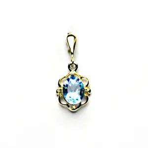 Zlatý přívěsek, přírodní topaz swiss, žluté zlato, P 1140/22