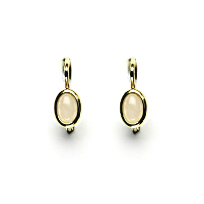 Zlaté náušnice, žluté zlato, přírodní růženín, NK 1353