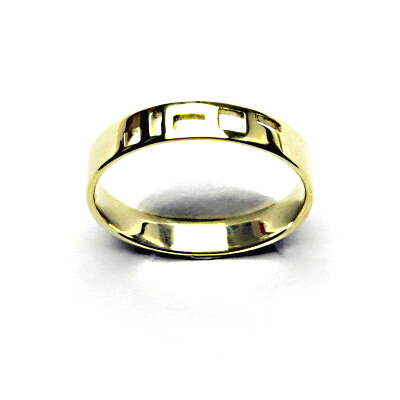 Zlatý prsten, geometrické tvary, žluté zlato, T 894