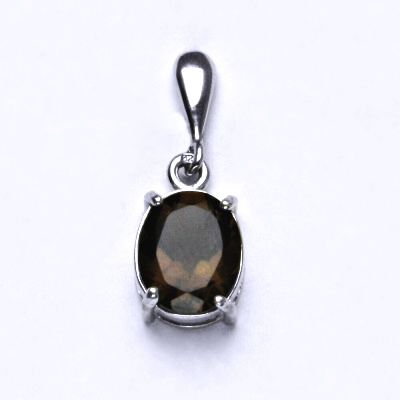 Zlatý přívěsek, přírodní záhněda 10x8 mm , bílé i žluté zlato, P 1242/22