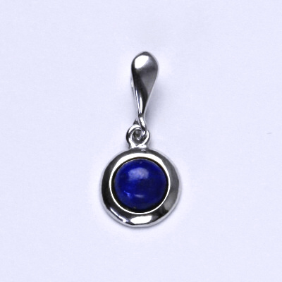 Zlatý přívěsek, bílé/žluté zlato, přírodní kámen Lapis lazuli 6 mm , P 1471 
