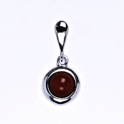 Zlatý přívěsek, bílé/žluté zlato, přírodní kámen Karneol 6 mm , P 1471 