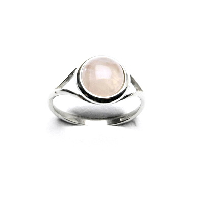 Zlatý prsten bílé i žluté zlato, přírodní kámen Růženín 8 mm - T 1503