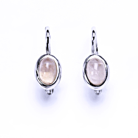 Zlaté náušnice, bílé i žluté zlato, přírodní Růženín 6x4 mm , NK 1353