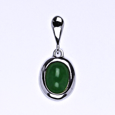 Zlatý přívěsek, přírodní Avanturin 8x6 mm , bílé i žluté zlato - P 1355/22