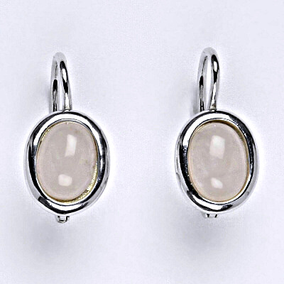 Zlaté náušnice, přírodní Růženín 8x6 mm , bílé i žluté zlato - NK 1355