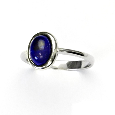 Zlatý prsten, přírodní Lapis lazuli ,bílé i žluté zlato - T 1355