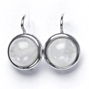 Stříbrné náušnice, přírodní Měsíční kámen - NK 1452