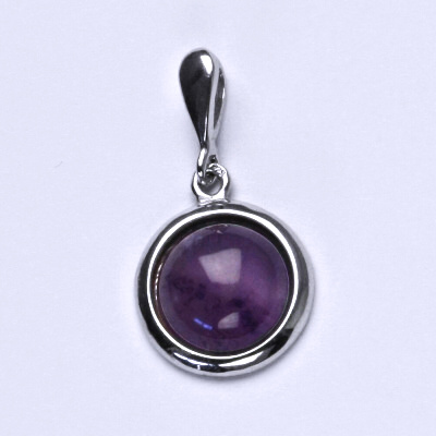 Zlatý přívěsek, bílé i žluté zlato , přírodní kámen Ametyst 10 mm , P 1452/22