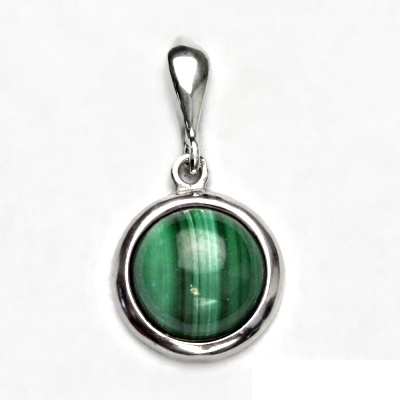 Zlatý přívěsek, bílé i žluté zlato , přírodní kámen Malachit - P 1452/22