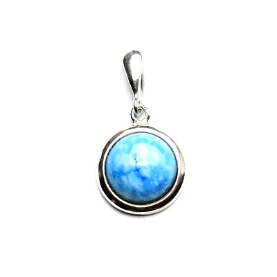 Zlatý přívěsek, bílé i žluté zlato , přírodní kámen Magnezit - P 1452/22