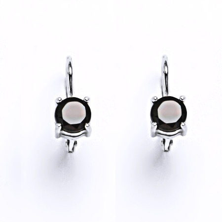 Zlaté náušnice, bílé i žluté zlato, přírodní Granát 5 mm - NK 1251