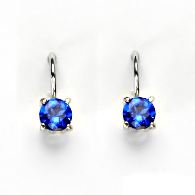 Zlaté náušnice, bílé i žluté zlato, zirkon spinel 5 mm - NK 1251