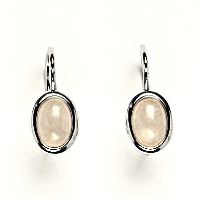 Zlaté náušnice, přírodní Růženín 7x5 mm, bílé i žluté zlato NK 1354