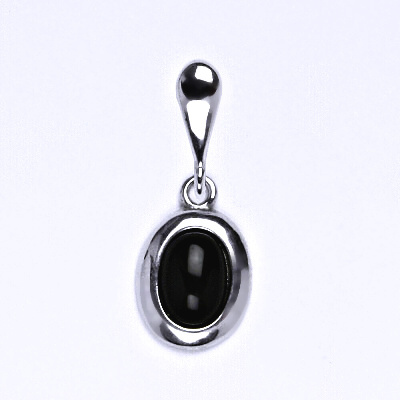 Zlatý přívěsek, přírodní Onyx 7x5 mm , bílé i žluté zlato P 1354