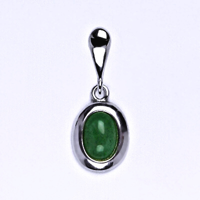 Stříbrný přívěsek přírodní kámen Avanturin 7 x 5 mm, P 1354