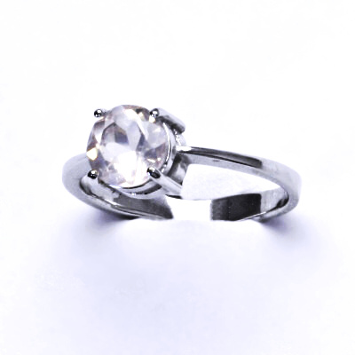 Zlatý prsten, bílé i žluté zlato, přírodní Růženín 8 mm - T 1357