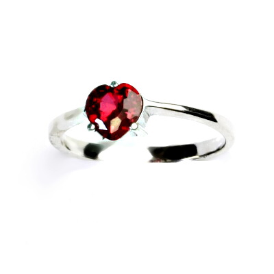 Zlatý prsten , bílé i žluté zlato, zirkon rubín - T 1362