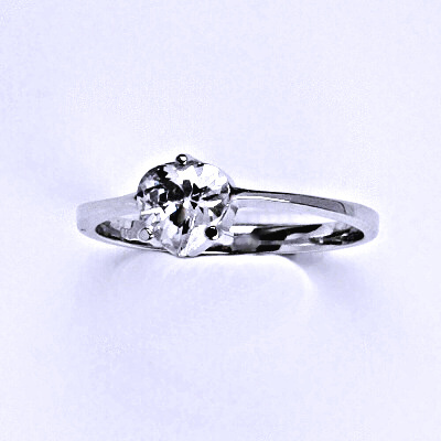 Zlatý prsten , bílé i žluté zlato, zirkon čirý - T 1362