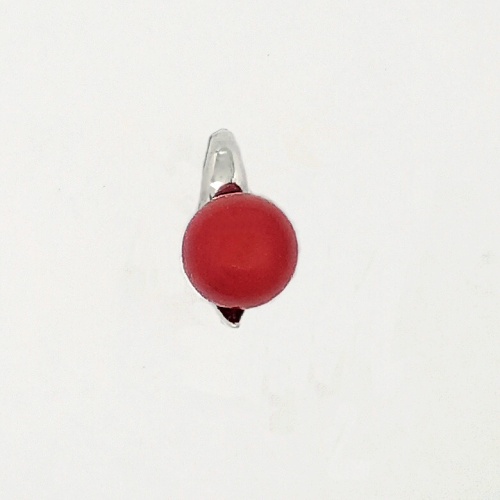 Stříbrný přívěsek , přírodní korál červený dobarvovaný - P 1104 /6,5 mm