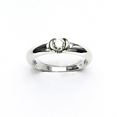 Zlatý prsten, diamant S.1/I, bílé i žluté zlato - VR 8