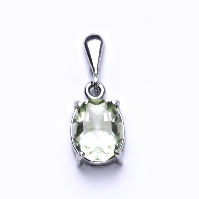 Zlatý přívěsek, přírodní green ametyst , bílé i žluté zlato, přívěsek ze zlata, P 1242/22