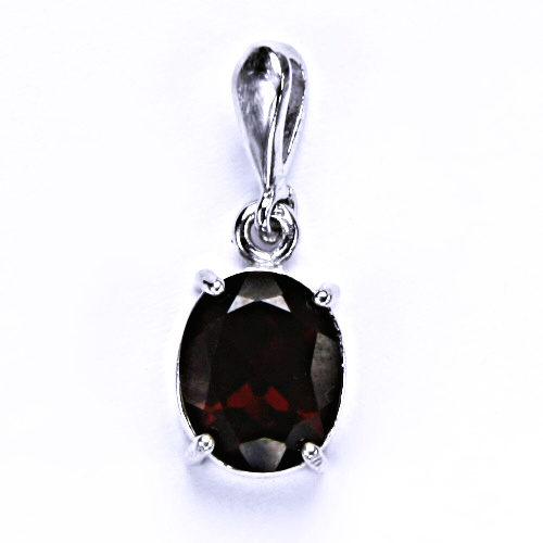 Zlatý přívěsek, přírodní granát, bílé zlato, přívěsek ze zlata, P 1242/22