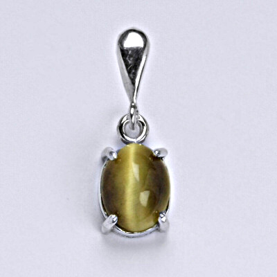 Zlatý přívěsek, bílé i žluté zlato, přírodní tygří oko 9x7 mm, P 1244/22