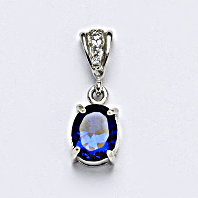 Zlatý přívěsek, bílé i žluté zlato, zirkon spinel 9x7 mm - P 1244/2