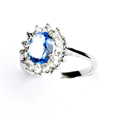 Stříbrný prsten Kate,přírodní topaz swiss a zirkony - T 1507