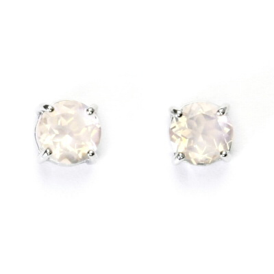 Zlaté náušnice, přírodní růženín ,bílé i žluté zlato - NŠ 1252 