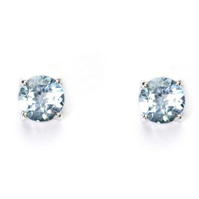 Stříbrné náušnice, přírodní topaz sky , náušnice na šroubek - NŠ 1252 