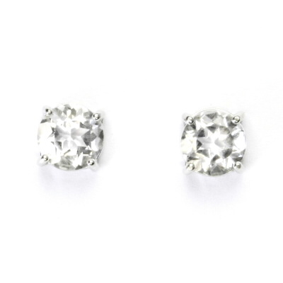 Stříbrné náušnice, čirý zirkon 6 mm - NŠ 1250 