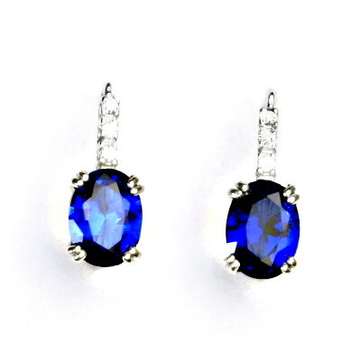 Zlaté náušnice , zirkon spinel , bílé i žluté zlato - VE 8