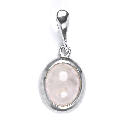 Zlatý přívěsek, bílé i žluté zlato, přírodní růženín - P 1453 