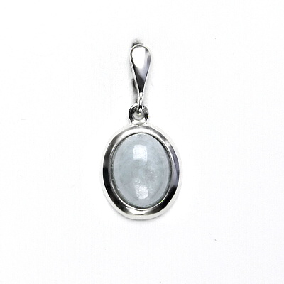 Zlatý přívěsek, bílé i žluté zlato, přírodní akvamarin B - P 1453 