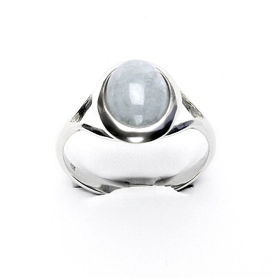 Zlatý prsten, bílé i žluté zlato, přírodní akvamarin B - T 1453