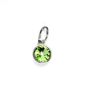 Zlatý přívěsek, Swarovski krystal peridot, bílé zlato - P 1336