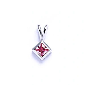Zlatý přívěsek, bílé i žluté zlato, zirkon pink - VP 44
