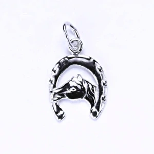 Zlatý přívěsek kůň v podkově , bílé i žluté zlato - P 9